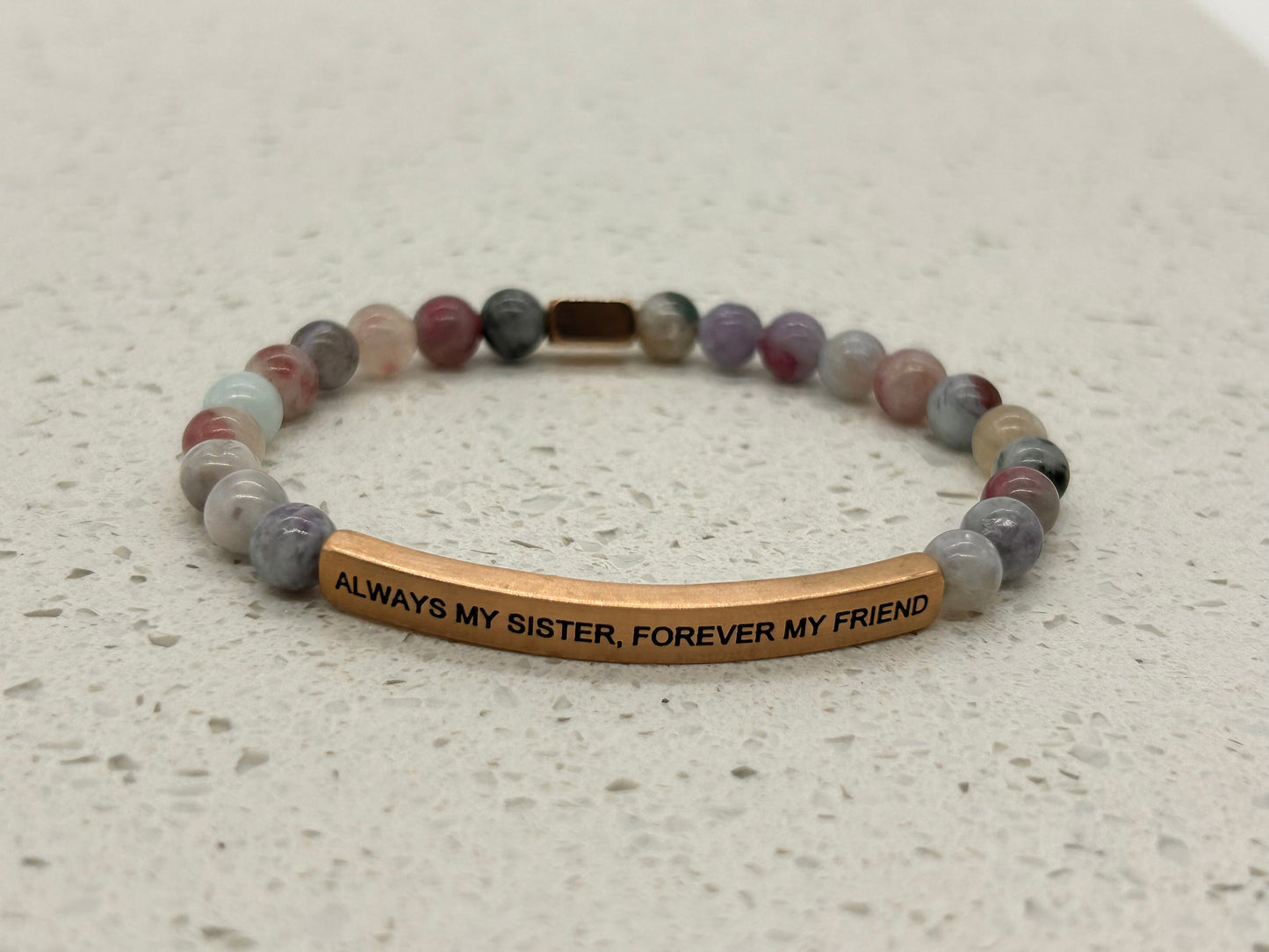 ALWAYS MY SISTER, FOREVER MY FRIEND (1 pulsera con placa)